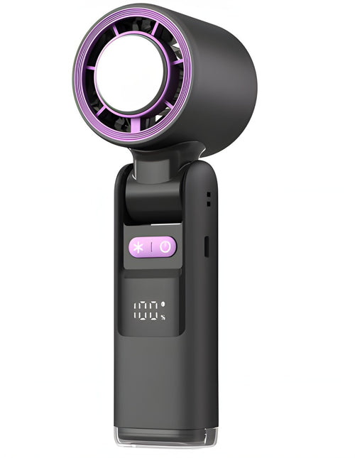 Bladronix Aurora Handheld Fan with LED Ring and 100 Speed Display