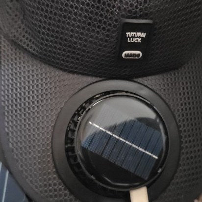 Customer photo showing the solar panel on the cap