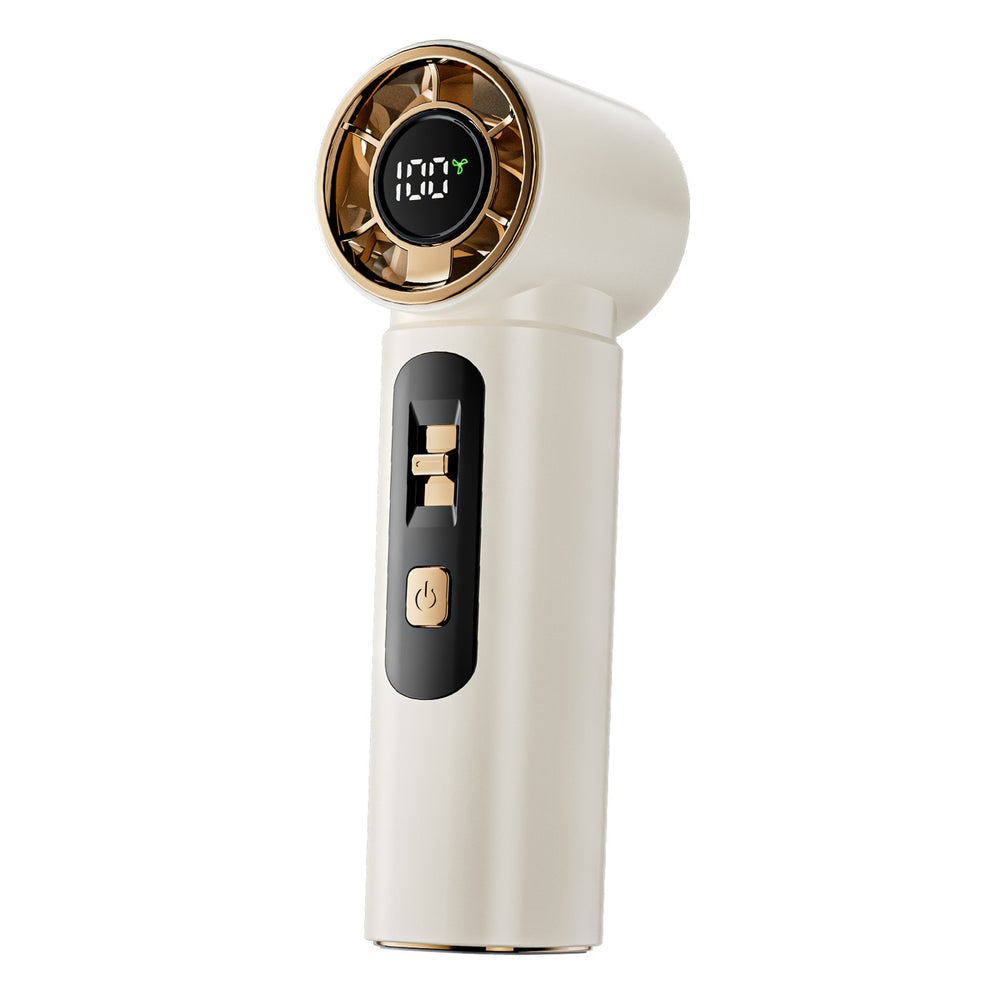 Bladronix Cyclone turbo handheld fan in beige with 100 gear display