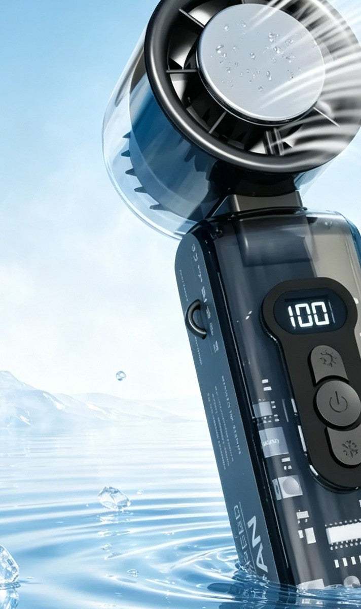 Bladronix Frost handheld turbo fan with 100 speed LCD display