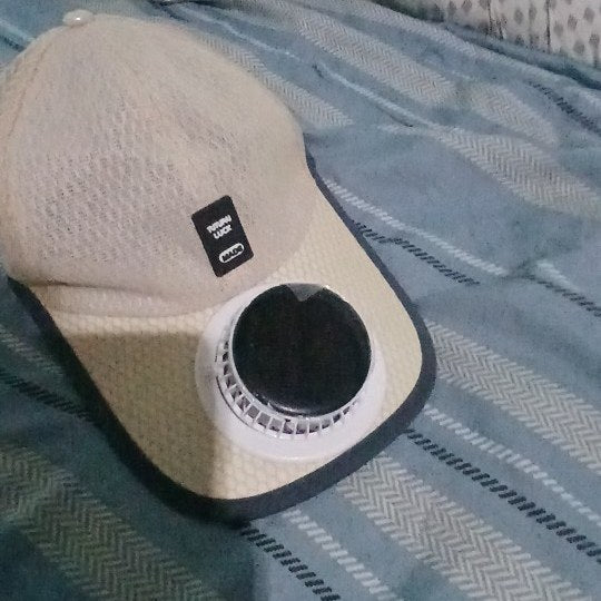 Customer photo of the Solar Fan Cap in beige
